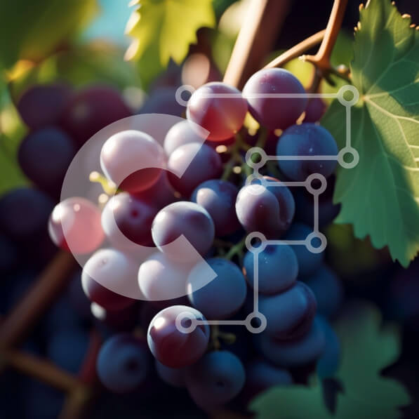 Σετ των 2 Intra Συλλεκτικό Ξύλινο Παζλ Plywood  4mm - Ζωντανή εικόνα μωβ σταφυλιών σε αμπέλι Σε Ξύλινο Κουτί - Διαστάσεις: 10x10 cm – 25 κομμάτια