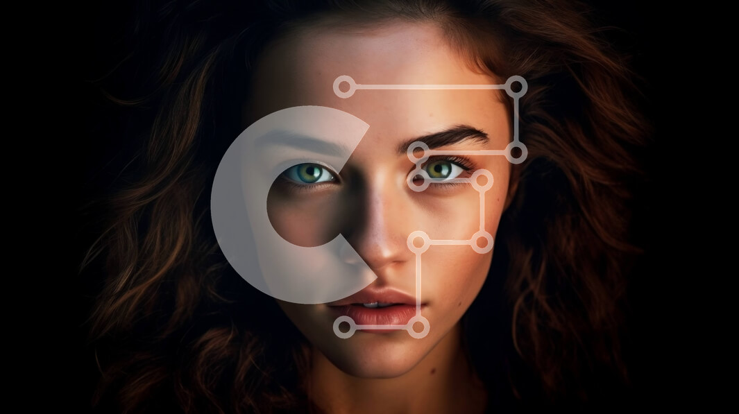 Intra Συλλεκτικό Ξύλινο Παζλ Plywood  4mm - Ασπρόμαυρο πορτρέτο μιας σοβαρής νεαρής γυναίκας με εντυπωσιακά πράσινα μάτια Σε Ξύλινο Κουτί - Διαστάσεις Puzzle: 10x10 cm – 25 κομμάτια