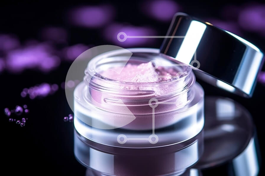 Intra Συλλεκτικό Ξύλινο Παζλ Plywood  4mm - Εκπληκτική εικόνα προϊόντος ροζ μακιγιάζ σε γυάλινο βάζο σε σκούρο φόντο Σε Ξύλινο Κουτί - Διαστάσεις Puzzle: 10x10 cm – 25 κομμάτια