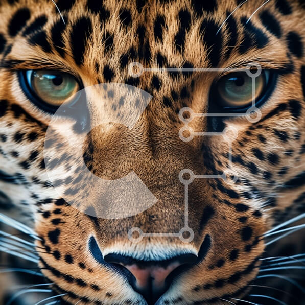 Intra Συλλεκτικό Ξύλινο Παζλ Plywood  4mm - Εκπληκτική κοντινή πλάνο του προσώπου μιας λεοπάρδαλης με καφέ και κίτρινο παλτό Σε Ξύλινο Κουτί - Διαστάσεις: 10x10 cm – 25 κομμάτια