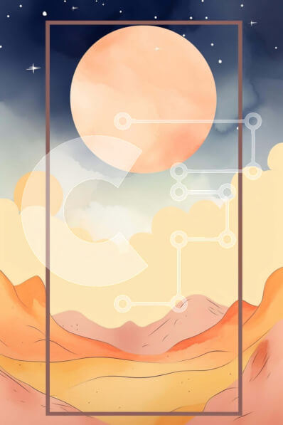 Σετ των 2 Intra Συλλεκτικό Ξύλινο Παζλ Plywood  4mm - Αφηρημένο σεληνιακό και ορεινό τοπίο με αστέρια και σύννεφα Σε Ξύλινο Κουτί - Διαστάσεις: 10x10 cm – 25 κομμάτια