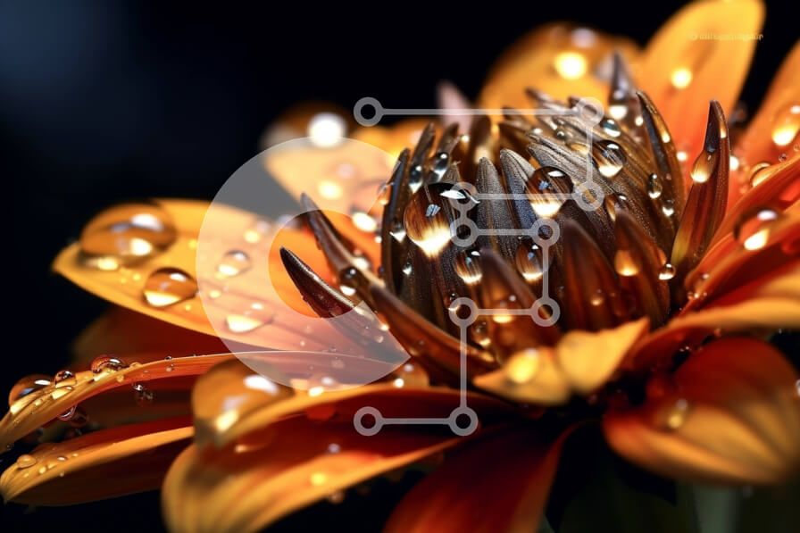 Intra Συλλεκτικό Ξύλινο Παζλ Plywood  4mm - Όμορφη εικόνα ενός πορτοκαλιού λουλουδιού με σταγονίδια νερού Σε Ξύλινο Κουτί - Διαστάσεις: 10x10 cm – 25 κομμάτια