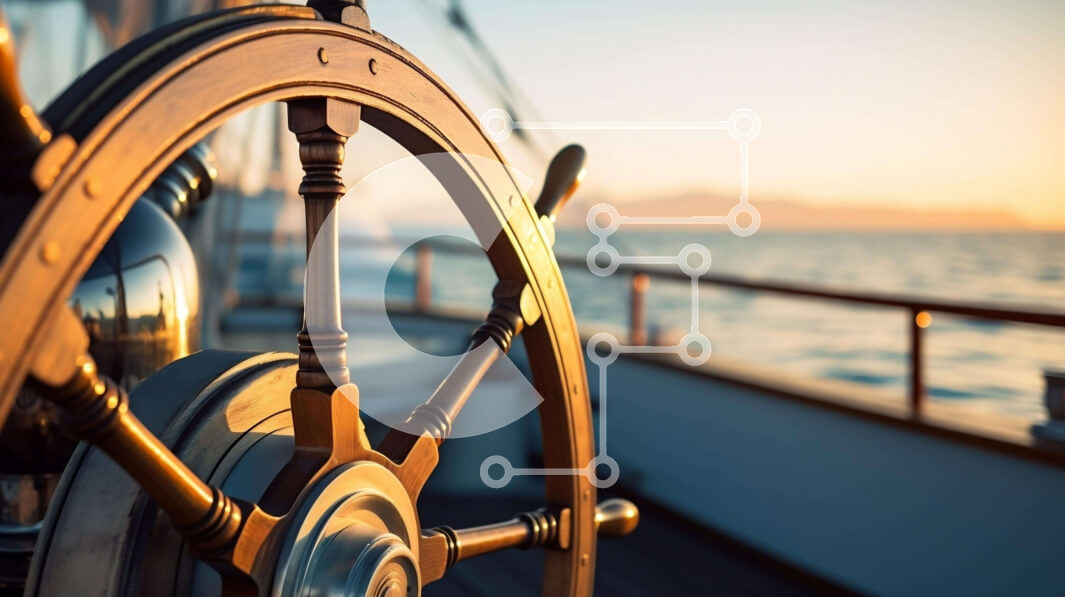 Intra Συλλεκτικό Ξύλινο Παζλ Plywood  4mm - Τιμόνι πλοίου σε βάρκα την ανατολή ή τη δύση του ηλίου Σε Ξύλινο Κουτί - Διαστάσεις Puzzle: 10x10 cm – 25 κομμάτια