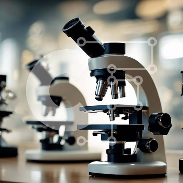 Intra Συλλεκτικό Ξύλινο Παζλ Plywood  4mm - Μικροσκόπια σε ξύλινο τραπέζι σε εργαστήριο επιστήμης ή εκπαιδευτικό περιβάλλον Σε Ξύλινο Κουτί - Διαστάσεις Puzzle: 10x10 cm – 25 κομμάτια