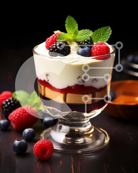 Σετ των 2 Intra Συλλεκτικό Ξύλινο Παζλ Plywood  4mm - Γυάλινο μπολ γλυκού με μούρα, κρέμα και σαντιγί Σε Ξύλινο Κουτί - Διαστάσεις: 10x10 cm – 25 κομμάτια