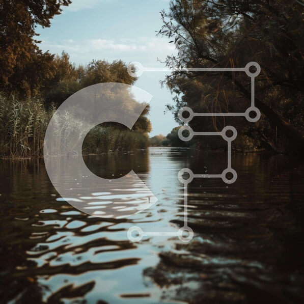 Intra Συλλεκτικό Ξύλινο Παζλ Plywood  4mm - Ήρεμο ποτάμι με βάρκες και δέντρα Σε Ξύλινο Κουτί - Διαστάσεις: 10x10 cm – 25 κομμάτια