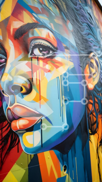 Intra Συλλεκτικό Ξύλινο Παζλ Plywood  4mm - Εκπληκτική εικόνα μιας γυναίκας με πολύχρωμο πρόσωπο Σε Ξύλινο Κουτί - Διαστάσεις Puzzle: 10x10 cm – 25 κομμάτια