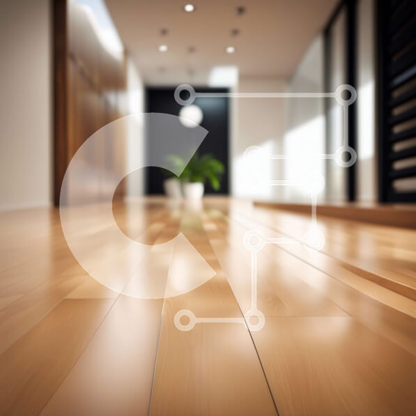 Intra Συλλεκτικό Ξύλινο Παζλ Plywood  4mm - Εκπληκτική εικόνα ενός διαδρόμου με ξύλινο δάπεδο και τοίχους από ξύλο και γυαλί Σε Ξύλινο Κουτί - Διαστάσεις Puzzle: 10x10 cm – 25 κομμάτια