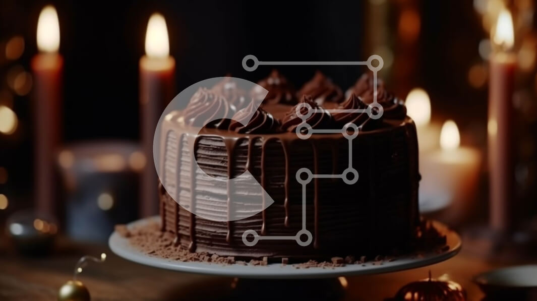 Σετ των 2 Intra Συλλεκτικό Ξύλινο Παζλ Plywood  4mm - Λαχταριστό κέικ σοκολάτας με αναμμένα κεριά σε βάση για κέικ Σε Ξύλινο Κουτί - Διαστάσεις: 10x10 cm – 25 κομμάτια