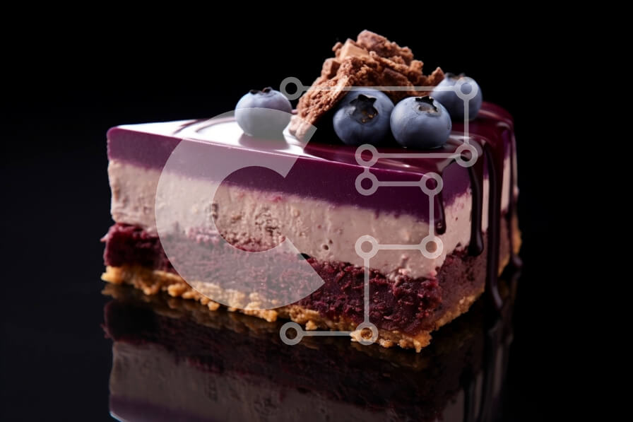 Σετ των 2 Intra Συλλεκτικό Ξύλινο Παζλ Plywood  4mm - Φέτα κέικ σοκολάτας με βατόμουρα Σε Ξύλινο Κουτί - Διαστάσεις: 10x10 cm – 25 κομμάτια