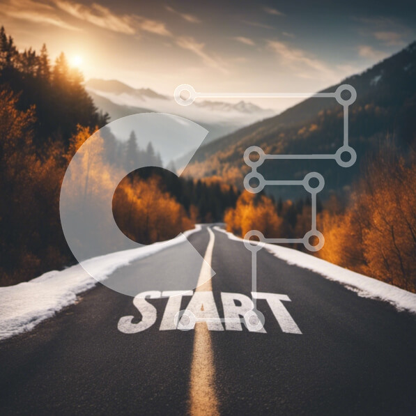 Intra Συλλεκτικό Ξύλινο Παζλ Plywood  4mm - Έναρξη οδικής πινακίδας με δέντρα και βουνά στο παρασκήνιο Σε Ξύλινο Κουτί - Διαστάσεις Puzzle: 10x10 cm – 25 κομμάτια