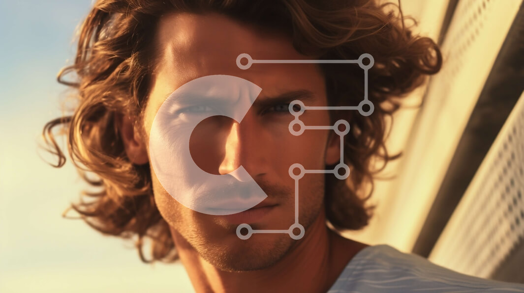 Intra Συλλεκτικό Ξύλινο Παζλ Plywood  4mm - Κομψό πορτρέτο ενός άνδρα με σγουρά καστανά μαλλιά Σε Ξύλινο Κουτί - Διαστάσεις Puzzle: 10x10 cm – 25 κομμάτια