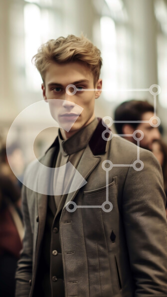 Intra Συλλεκτικό Ξύλινο Παζλ Plywood  4mm - Σοβαρός επιχειρηματίας με γκρι κοστούμι και κόκκινη γραβάτα Σε Ξύλινο Κουτί - Διαστάσεις Puzzle: 10x10 cm – 25 κομμάτια