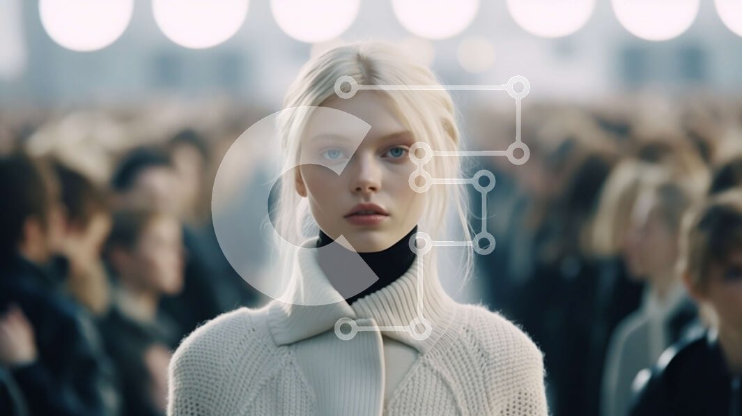 Intra Συλλεκτικό Ξύλινο Παζλ Plywood  4mm - Σοβαρή γυναίκα με μακριά ξανθά μαλλιά με λευκό πουλόβερ και μαύρο παντελόνι Σε Ξύλινο Κουτί - Διαστάσεις Puzzle: 10x10 cm – 25 κομμάτια