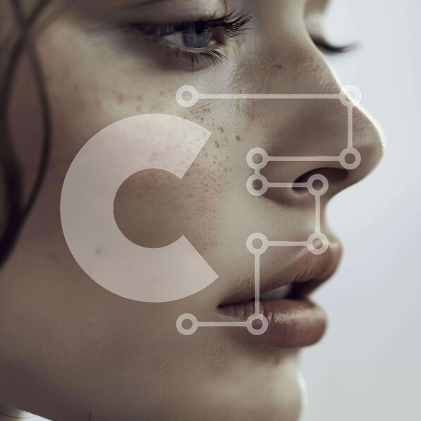 Σετ των 2 Intra Συλλεκτικό Ξύλινο Παζλ Plywood  4mm - Κοντινό πλάνο Γυναικείου προσώπου με φακίδες και τονισμένα μαλλιά Σε Ξύλινο Κουτί - Διαστάσεις: 10x10 cm – 25 κομμάτια