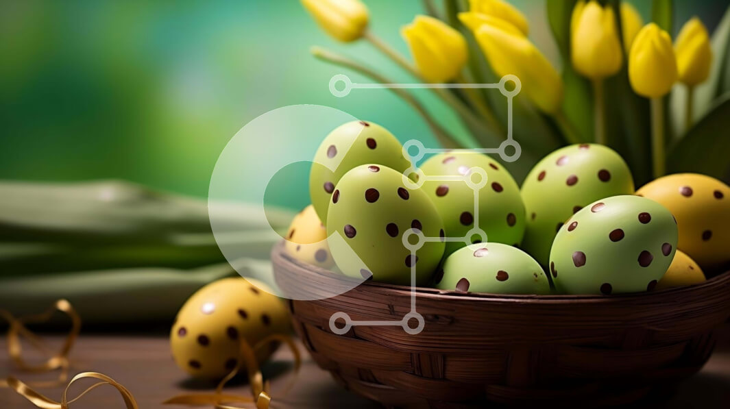 Intra Συλλεκτικό Ξύλινο Παζλ Plywood  4mm - Πασχαλινή γιορτή με αυγά και λουλούδια Σε Ξύλινο Κουτί - Διαστάσεις: 10x10 cm – 25 κομμάτια