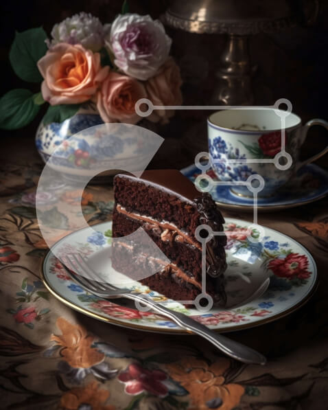 Σετ των 2 Intra Συλλεκτικό Ξύλινο Παζλ Plywood  4mm - Αφεθείτε σε αυτό το παρακμιακό κέικ σοκολάτας με γλάσο Σε Ξύλινο Κουτί - Διαστάσεις: 10x10 cm – 25 κομμάτια