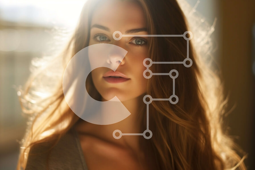 Intra Συλλεκτικό Ξύλινο Παζλ Plywood  4mm - Πανέμορφη γυναίκα που στέκεται μπροστά από το παράθυρο με το φως του ήλιου στο πρόσωπό της Σε Ξύλινο Κουτί - Διαστάσεις Puzzle: 10x10 cm – 25 κομμάτια