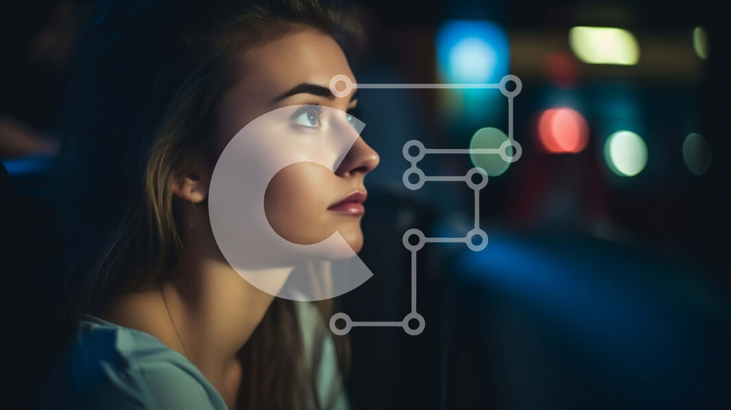 Intra Συλλεκτικό Ξύλινο Παζλ Plywood  4mm - Στοχαστική νεαρή γυναίκα στο αυτοκίνητο τη νύχτα Σε Ξύλινο Κουτί - Διαστάσεις Puzzle: 10x10 cm – 25 κομμάτια