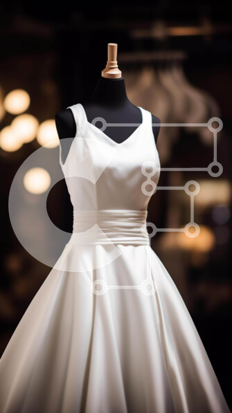 Intra Συλλεκτικό Ξύλινο Παζλ Plywood  4mm - Κομψή οθόνη λευκού νυφικού με φώτα γύρω Σε Ξύλινο Κουτί - Διαστάσεις Puzzle: 10x10 cm – 25 κομμάτια