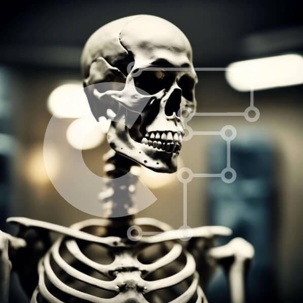 Intra Συλλεκτικό Ξύλινο Παζλ Plywood  4mm - Σκελετός σε ένα κενό δωμάτιο ή χώρο Σε Ξύλινο Κουτί - Διαστάσεις Puzzle: 10x10 cm – 25 κομμάτια