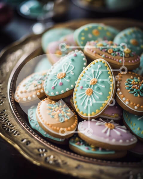 Σετ των 2 Intra Συλλεκτικό Ξύλινο Παζλ Plywood  4mm - Πιάτο με διακοσμημένα μπισκότα με άδειο ποτήρι Σε Ξύλινο Κουτί - Διαστάσεις: 10x10 cm – 25 κομμάτια