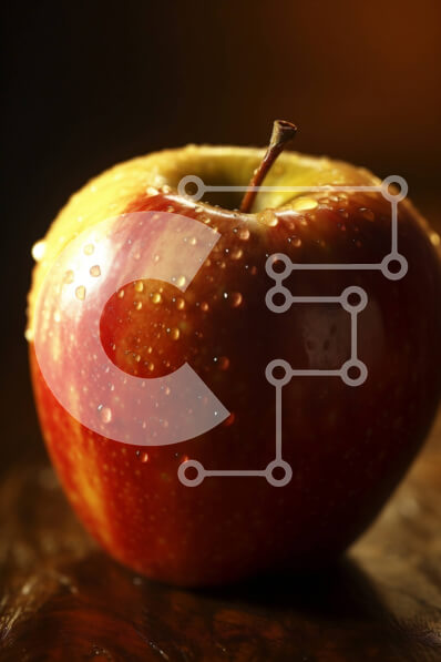 Σετ των 2 Intra Συλλεκτικό Ξύλινο Παζλ Plywood  4mm - Δροσιστικό μήλο με σταγονίδια νερού στο ξύλο Σε Ξύλινο Κουτί - Διαστάσεις: 10x10 cm – 25 κομμάτια