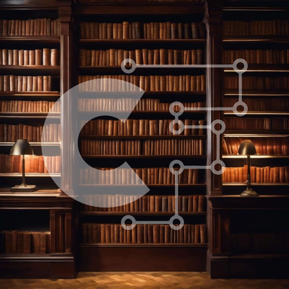 Intra Συλλεκτικό Ξύλινο Παζλ Plywood  4mm - Βιβλιοθήκη με σειρές από ράφια και λάμπες Σε Ξύλινο Κουτί - Διαστάσεις Puzzle: 10x10 cm – 25 κομμάτια