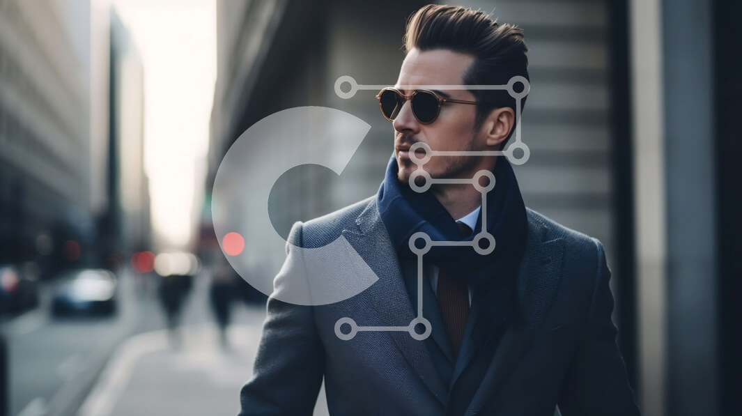 Intra Συλλεκτικό Ξύλινο Παζλ Plywood  4mm - Κομψός επιχειρηματίας που περπατά στην πόλη Σε Ξύλινο Κουτί - Διαστάσεις Puzzle: 10x10 cm – 25 κομμάτια