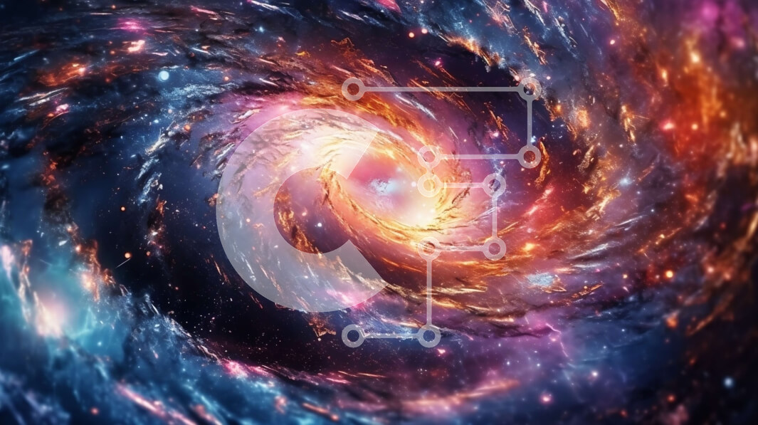 Intra Συλλεκτικό Ξύλινο Παζλ Plywood  4mm - Πολύχρωμη και λεπτομερής εικόνα του σπειροειδούς γαλαξία με υπερμεγέθη μαύρη τρύπα Σε Ξύλινο Κουτί - Διαστάσεις Puzzle: 10x10 cm – 25 κομμάτια