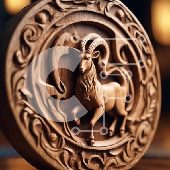 Intra Συλλεκτικό Ξύλινο Παζλ Plywood  4mm - Ξύλινο στολίδι Αιγόκερως ζωδίου Σε Ξύλινο Κουτί - Διαστάσεις: 10x10 cm – 25 κομμάτια