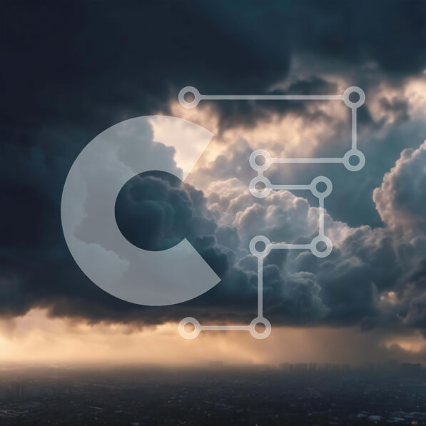 Intra Συλλεκτικό Ξύλινο Παζλ Plywood  4mm - Σκοτεινά σύννεφα πάνω από τον ορίζοντα της πόλης Σε Ξύλινο Κουτί - Διαστάσεις Puzzle: 10x10 cm – 25 κομμάτια