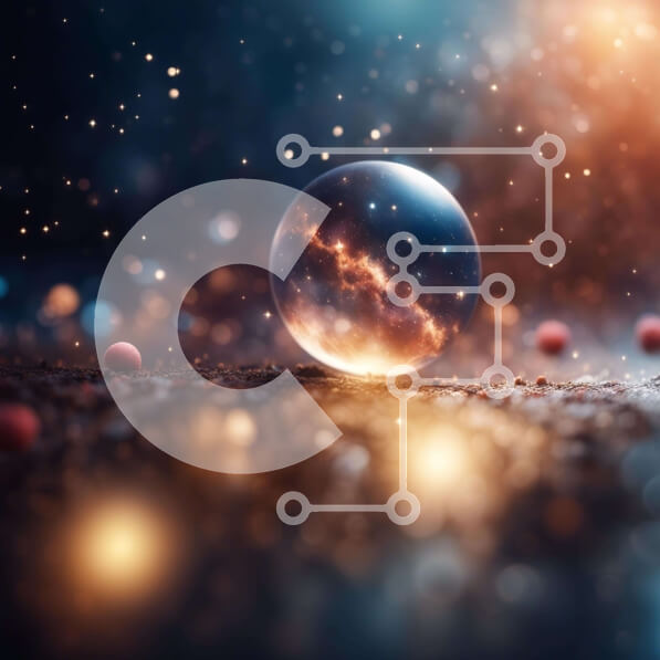 Intra Συλλεκτικό Ξύλινο Παζλ Plywood  4mm - Αφηρημένη κρυστάλλινη μπάλα με τα κόκκινα, κίτρινα και μπλε φώτα Σε Ξύλινο Κουτί - Διαστάσεις Puzzle: 10x10 cm – 25 κομμάτια