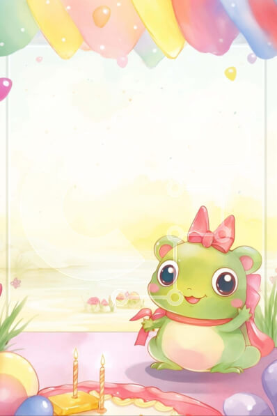 Σετ των 2 Intra Συλλεκτικό Ξύλινο Παζλ Plywood  4mm - Πράσινος βάτραχος που γιορτάζει γενέθλια με τούρτα και μπαλόνια Σε Ξύλινο Κουτί - Διαστάσεις: 10x10 cm – 25 κομμάτια