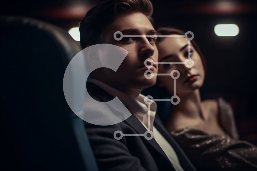 Intra Συλλεκτικό Ξύλινο Παζλ Plywood  4mm - Οικία και ρομαντική στιγμή στον κινηματογράφο Σε Ξύλινο Κουτί - Διαστάσεις Puzzle: 10x10 cm – 25 κομμάτια