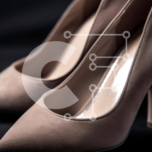 Σετ των 2 Intra Συλλεκτικό Ξύλινο Παζλ Plywood  4mm - Μπεζ ψηλοτάκουνα παπούτσια σε μαύρο φόντο Σε Ξύλινο Κουτί - Διαστάσεις: 10x10 cm – 25 κομμάτια