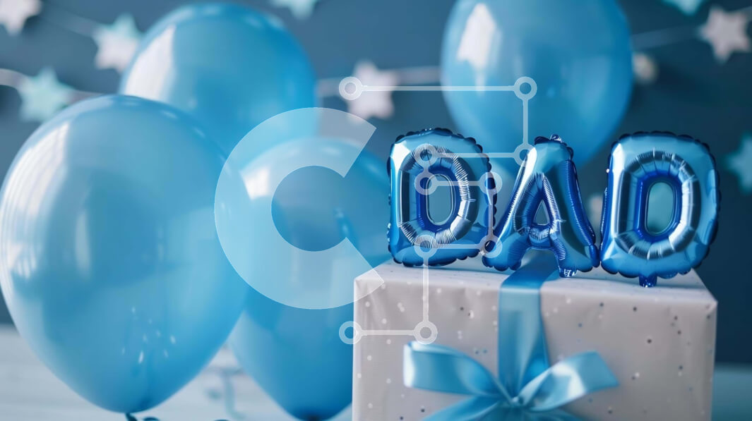 Intra Συλλεκτικό Ξύλινο Παζλ Plywood  4mm - Γιορτή γενεθλίων του μπαμπά με κουτί δώρου και μπαλόνια Σε Ξύλινο Κουτί - Διαστάσεις: 10x10 cm – 25 κομμάτια