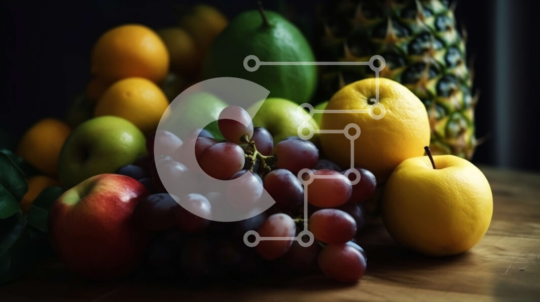 Σετ των 2 Intra Συλλεκτικό Ξύλινο Παζλ Plywood  4mm - Ζωντανή εικόνα φρέσκων φρούτων που τακτοποιούνται σε ένα τραπέζι Σε Ξύλινο Κουτί - Διαστάσεις: 10x10 cm – 25 κομμάτια