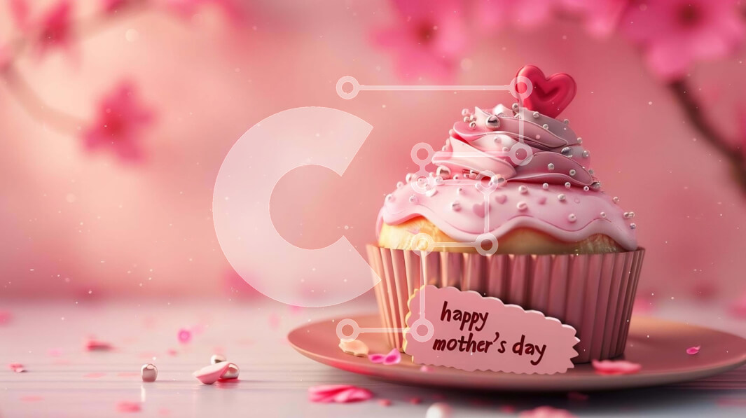 Intra Συλλεκτικό Ξύλινο Παζλ Plywood  4mm - Cupcake και λουλούδια για τη γιορτή της μητέρας Σε Ξύλινο Κουτί - Διαστάσεις: 10x10 cm – 25 κομμάτια