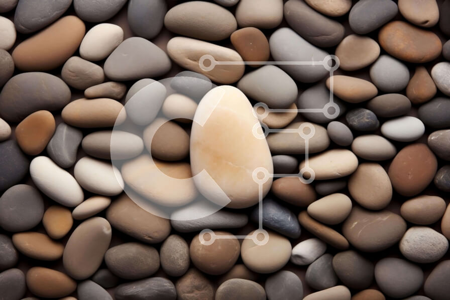 Intra Συλλεκτικό Ξύλινο Παζλ Plywood  4mm - Ομάδα από βότσαλα σε διάφορες αποχρώσεις του γκρι και του καφέ Σε Ξύλινο Κουτί - Διαστάσεις: 10x10 cm – 25 κομμάτια