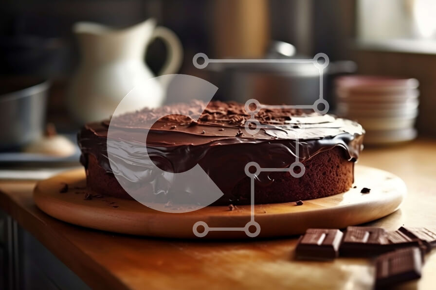 Σετ των 2 Intra Συλλεκτικό Ξύλινο Παζλ Plywood  4mm - Παρακμιακό κέικ σοκολάτας με παγωμένο σοκολάτα και τσιπς σοκολάτας Σε Ξύλινο Κουτί - Διαστάσεις: 10x10 cm – 25 κομμάτια