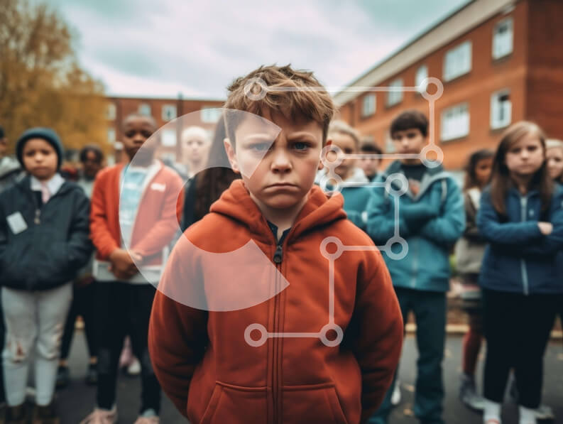 Intra Συλλεκτικό Ξύλινο Παζλ Plywood  4mm - Παιδιά με στολές έξω από το σχολικό κτίριο Σε Ξύλινο Κουτί - Διαστάσεις Puzzle: 10x10 cm – 25 κομμάτια