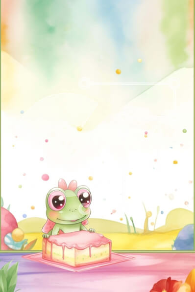 Σετ των 2 Intra Συλλεκτικό Ξύλινο Παζλ Plywood  4mm - Βάτραχος κινουμένων σχεδίων σε περίτεχνα διακοσμημένο κέικ Σε Ξύλινο Κουτί - Διαστάσεις: 10x10 cm – 25 κομμάτια