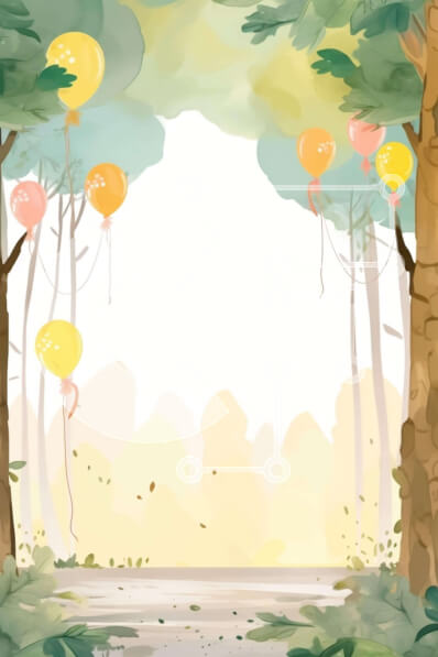 Σετ των 2 Intra Συλλεκτικό Ξύλινο Παζλ Plywood  4mm - Πολύχρωμα μπαλόνια που πετούν στον αέρα σε ένα δάσος Σε Ξύλινο Κουτί - Διαστάσεις: 10x10 cm – 25 κομμάτια