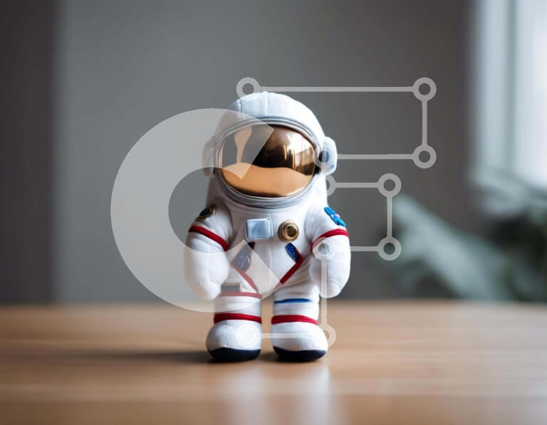 Intra Συλλεκτικό Ξύλινο Παζλ Plywood  4mm - Παιχνίδι αστροναύτης σε ξύλινο τραπέζι με παράθυρα στο παρασκήνιο Σε Ξύλινο Κουτί - Διαστάσεις Puzzle: 10x10 cm – 25 κομμάτια