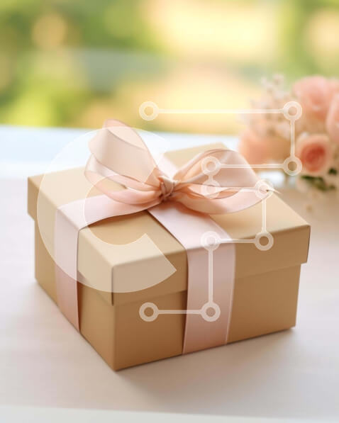 Intra Συλλεκτικό Ξύλινο Παζλ Plywood  4mm - Καφέ Κουτί δώρου με ροζ κορδέλα στο περβάζι του παραθύρου Σε Ξύλινο Κουτί - Διαστάσεις: 10x10 cm – 25 κομμάτια