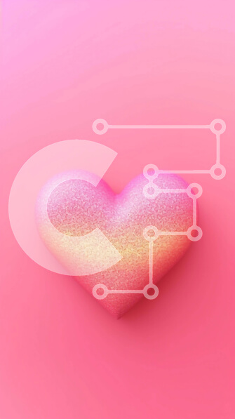 Intra Συλλεκτικό Ξύλινο Παζλ Plywood  4mm - Ροζ σχήμα καρδιάς αντικείμενο σε αφηρημένο φόντο Σε Ξύλινο Κουτί - Διαστάσεις Puzzle: 10x10 cm – 25 κομμάτια