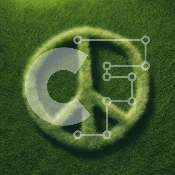 Intra Συλλεκτικό Ξύλινο Παζλ Plywood  4mm - Σύμβολο ειρήνης σε φόντο πράσινο γρασίδι Σε Ξύλινο Κουτί - Διαστάσεις Puzzle: 10x10 cm – 25 κομμάτια