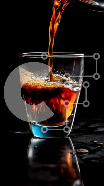 Intra Συλλεκτικό Ξύλινο Παζλ Plywood  4mm - Ρίχνοντας ουίσκι σε ένα ποτήρι σε σκούρο φόντο Σε Ξύλινο Κουτί - Διαστάσεις: 10x10 cm – 25 κομμάτια