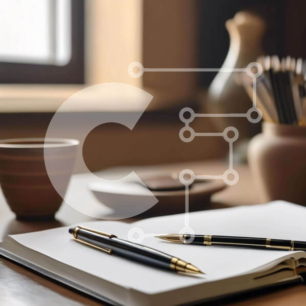 Intra Συλλεκτικό Ξύλινο Παζλ Plywood  4mm - Ανοίξτε το σημειωματάριο, τα στυλό και τον καφέ στο τραπέζι Σε Ξύλινο Κουτί - Διαστάσεις Puzzle: 10x10 cm – 25 κομμάτια